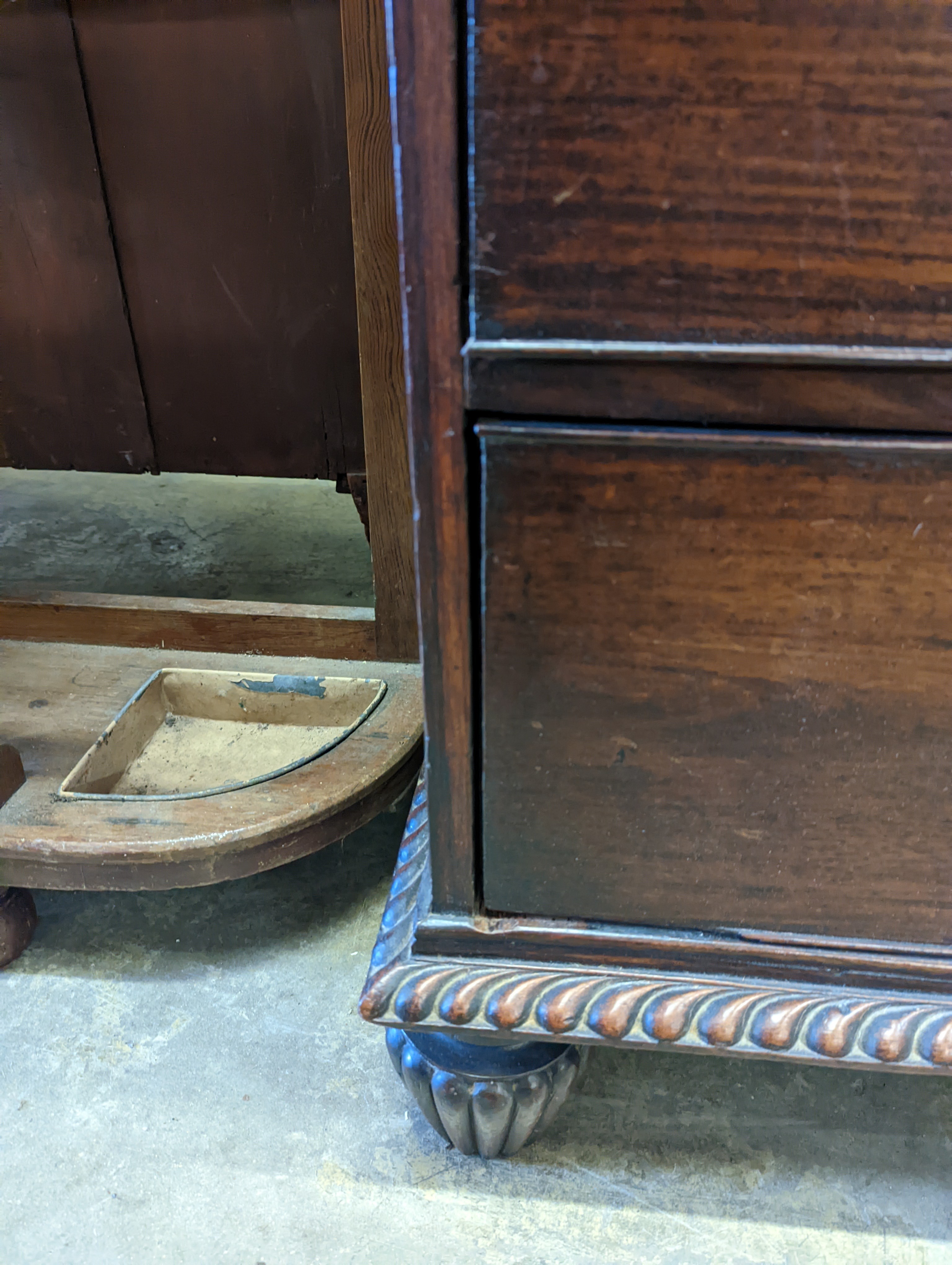 A 19th century Anglo-Indian padouk two-part chest, width 112cm, depth 49cm, height 121cm